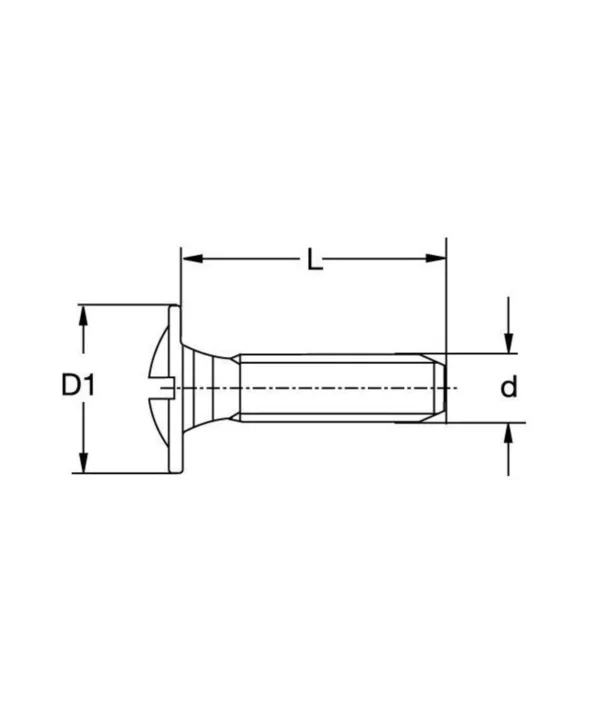 Rampa -connectinc screws type txsr M4x25mm, Steel Nickel Plated dimensions